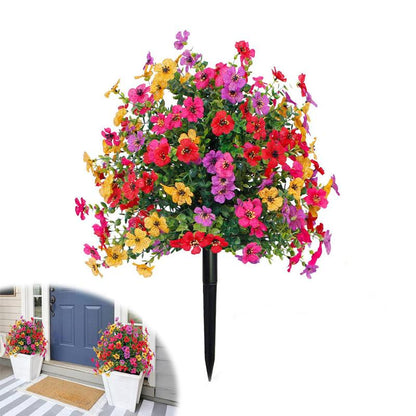 Artificial Flowers for Outdoor Indoor Garden Home Decoration, Faux Flower Daisy with Eucalyptus Leaves