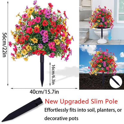Artificial Flowers for Outdoor Indoor Garden Home Decoration, Faux Flower Daisy with Eucalyptus Leaves