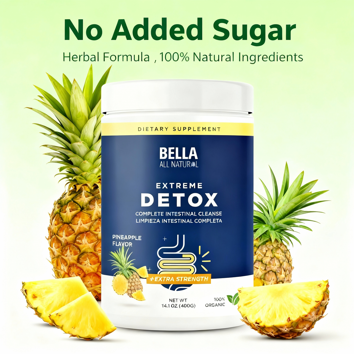 Pineapple Extreme Detox Powder Supports Sleep Balance, Deep Detox & Skin Radiance | All-Natural Cleanse Supplement