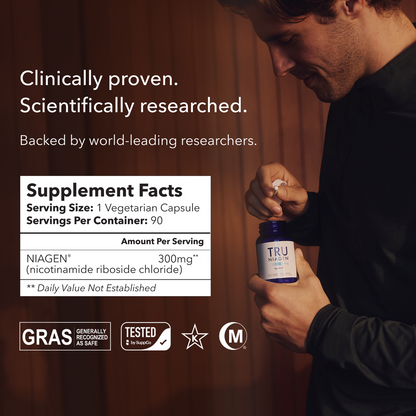 Tru Niagen 300mg - 30 Vegetarian Capsules (30 Servings)