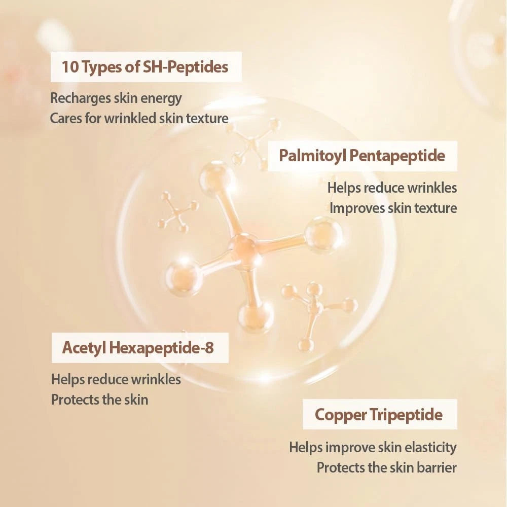 Intensive Silk Peptide Ampoule, Copper Peptides Serum for Face with Collagen & Multi Peptides, Hydrating Korean Skincare Facial Serum for Smooth-Looking Skin, 1.35 fl oz