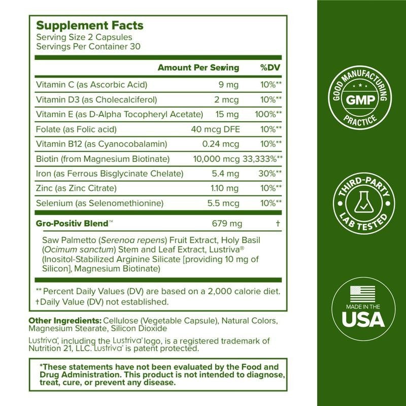 Hair Growth Support for Women - Supports Thicker, Fuller Hair & Healthy Ha
