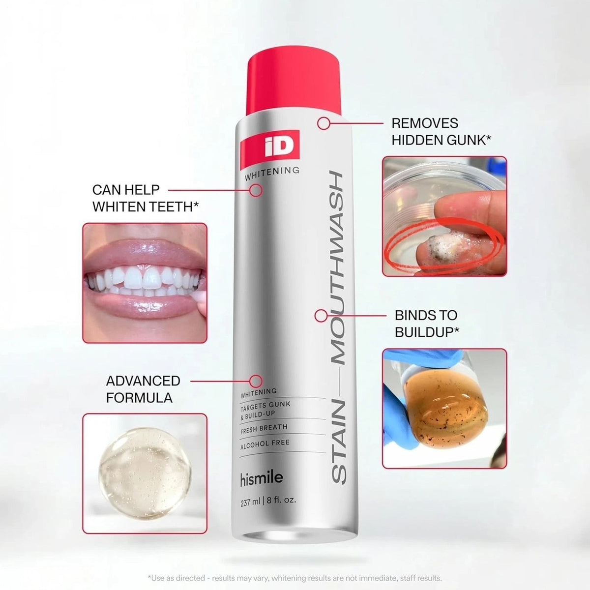 Stain Whitening Mouthwash, Peroxide Rinse, Gunk Removing Mouthwash