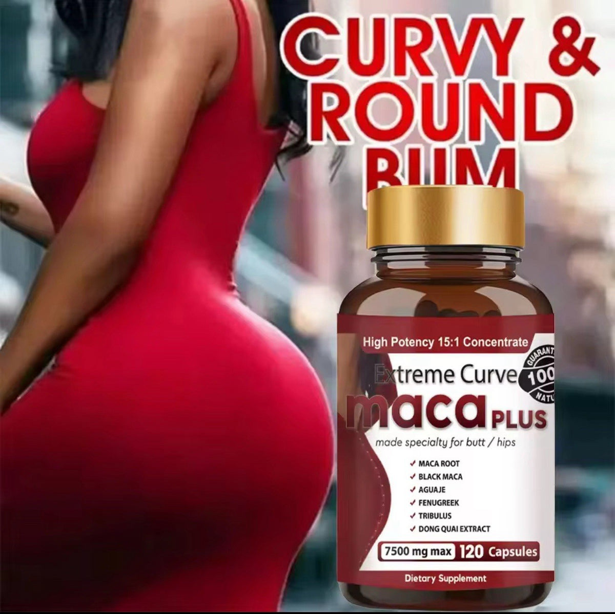 Maca Plus, Booty Curve, Maca Roots For Hips, Butt Enlargement, Hips, Butt