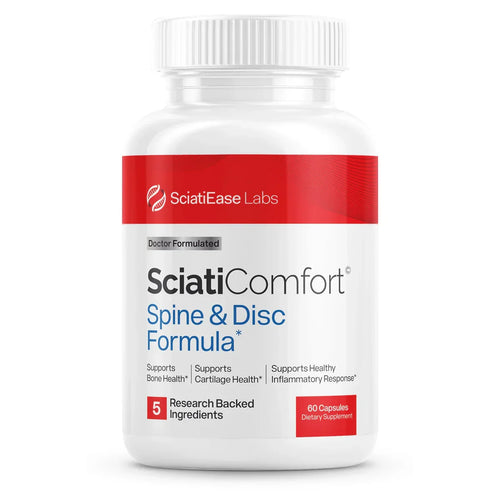 Spine and Disc Support Supplement Sciatic Nerve Health Support - VIT D3 K2, Magnesium, Palm Collagen - 60Capsules